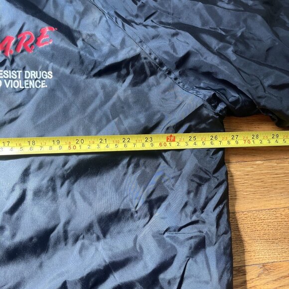 D.A.R.E. TO KEEP KIDS OFF DRUGS NYLON COACH JACKET Sz Xl BACK LOGO Rare Cardinal - Picture 13 of 14